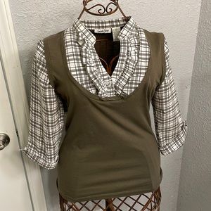 Green Plaid Blouse